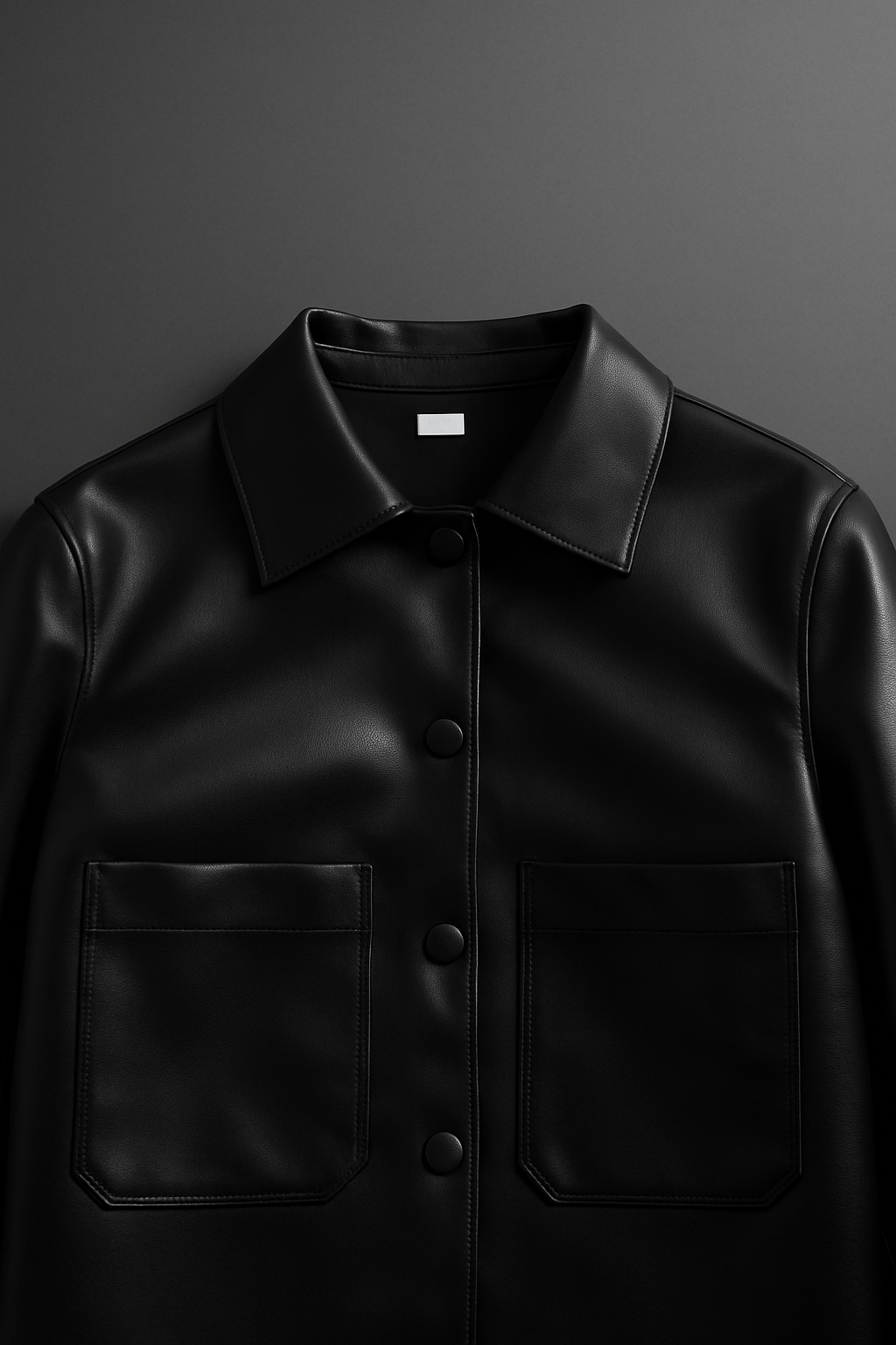 Women's Minimalist Faux Leather Shirt Jacket