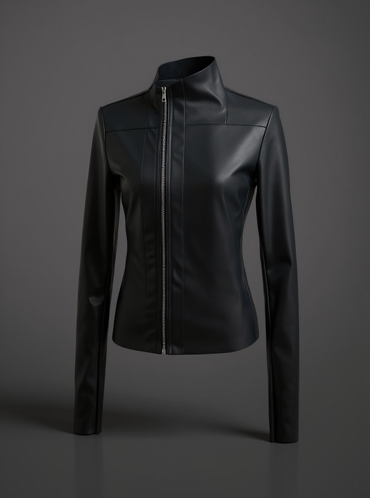Women's Slim-Fit Faux Leather Jacket&nbsp;