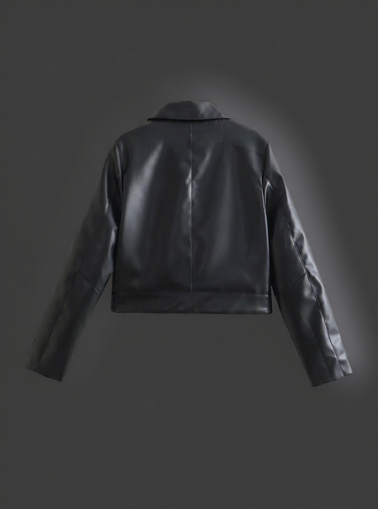 Women's Minimalist Faux Leather Shirt Jacket